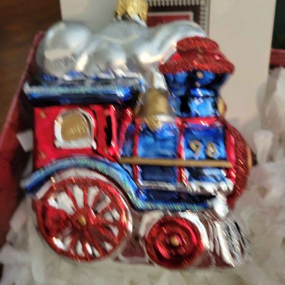 1998 Hallmark Crown Reflections Locomotive Blown Glass Ornament - Picture 3 of 6